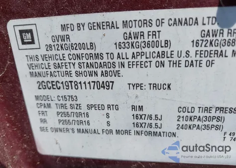 2001 Chevrolet Silverado 1500 Ls z USA, uszkodzony, nr VIN 2GCEC19T811170493